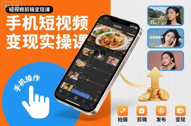 手机短视频变现实操课，短视频剪辑变现课|云鹿网