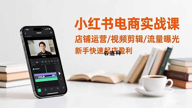 小红书电商实战课：店铺运营/视频剪辑/流量曝光，新手快速起店盈利|云鹿网