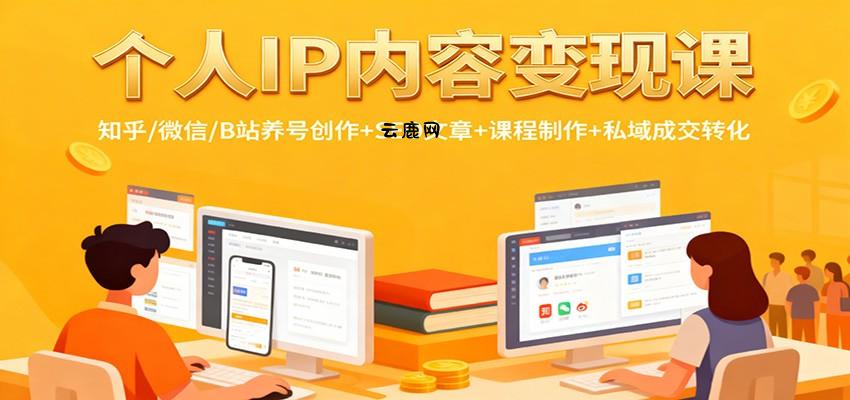 个人IP内容变现课：知乎/微信/B站养号创作+SEO文章+课程制作+私域成交转化|云鹿网