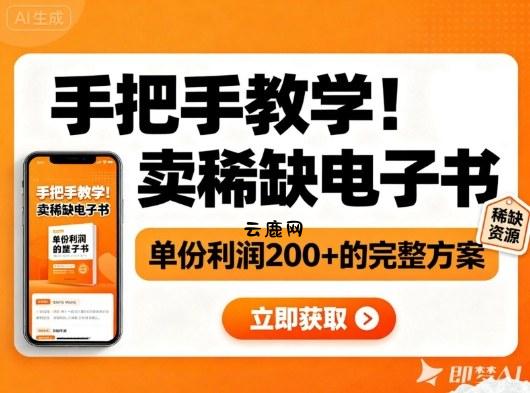 手把手教学！在小红书卖稀缺电子书，单份利润2张+的完整方案|云鹿网