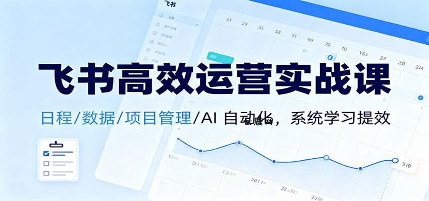 飞书高效运营实战课：日程/数据/项目管理/AI 自动化，系统学习提效|云鹿网