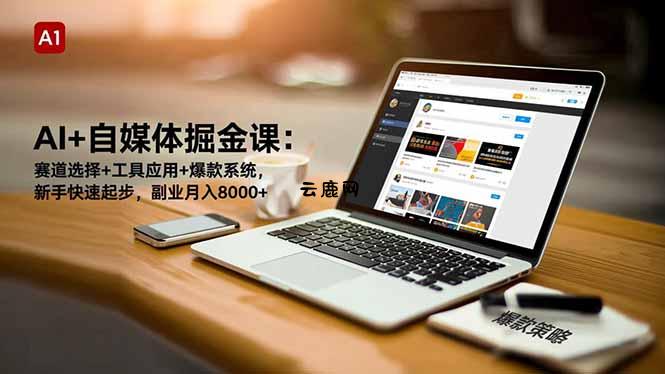 AI+自媒体掘金课：赛道选择+工具应用+爆款系统，新手快速起步，副业月入8000+|云鹿网