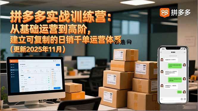 拼多多实战训练营：从基础运营到高阶，建立可复制的日销千单运营体系(更新11月|云鹿网