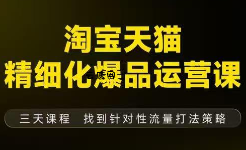 猫课子幽·淘宝天猫精细化爆品运营【音频+字幕+文档】(9月12-14杭州线下课)|云鹿网
