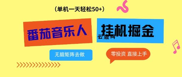 番茄音乐人挂G项目，多窗口去跑一天完稳定50+，零投资，简单无脑【揭秘】|云鹿网
