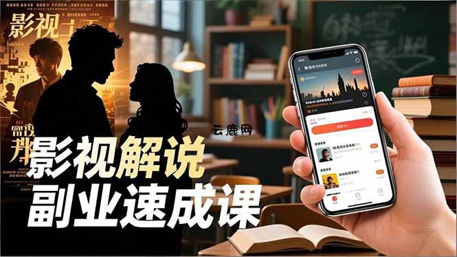 Tk影视解说副业速成课，软件安装、全流程实操、爆款预设，新手两周变现|云鹿网