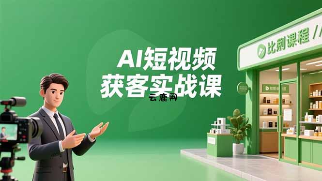 AI短视频获客实战课，数字人创作、实体行业应用、精准引流，30天获取客源月入6万+|云鹿网