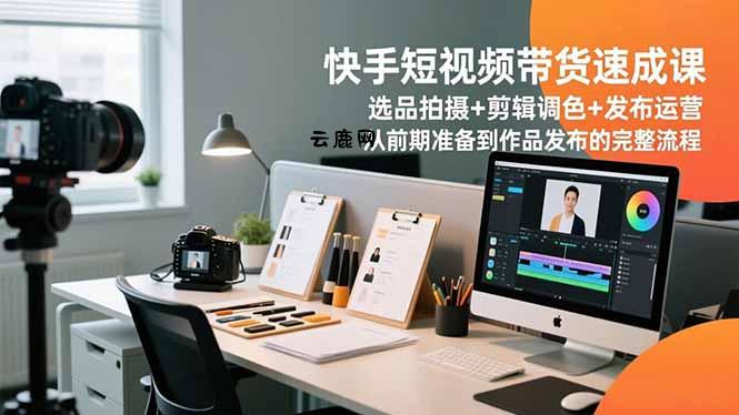 快手短视频带货速成课，选品拍摄+剪辑调色+发布运营，从前期准备到作品发布的完整流程|云鹿网