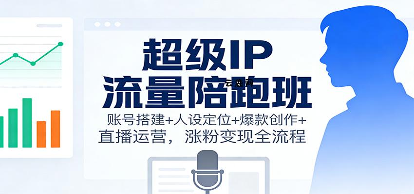 超级IP流量陪跑班：账号搭建+人设定位+爆款创作+直播运营，涨粉变现全流程|云鹿网