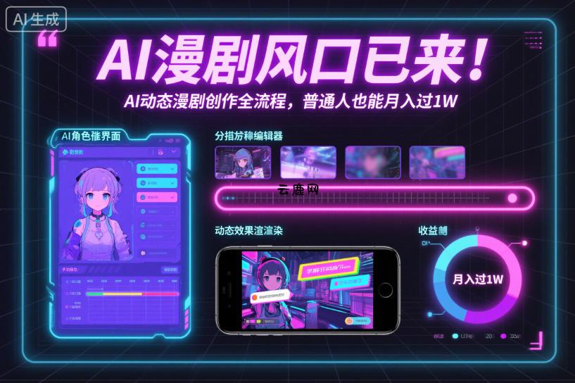AI漫剧风口已来！AI动态漫剧创作全流程，普通人也能月入过1W|云鹿网