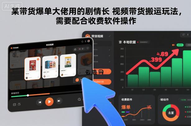 某带货爆单大佬用的剧情长视频带货搬运玩法，需要配合收费软件操作|云鹿网
