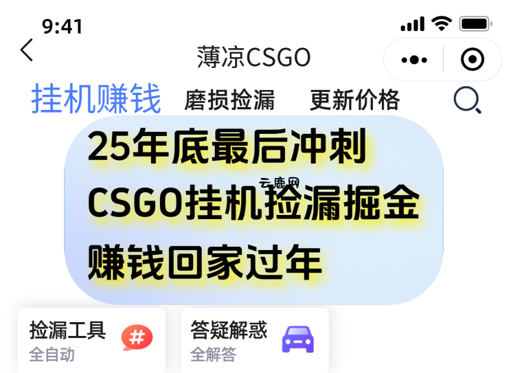 用CSGO游戏挂机捡漏掘金赚钱掘金，一部手机轻松日入500+|云鹿网