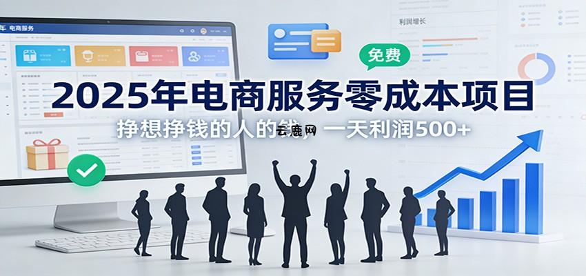 2025年电商服务零成本项目，挣想挣钱的人的钱，一天利润500+|云鹿网