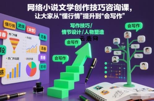 网络小说文学创作技巧咨询课，让大家从“懂行情”提升到”会写作”的高度|云鹿网