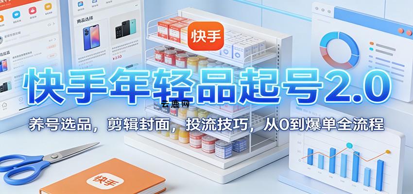 快手年轻品起号2.0：养号选品，剪辑封面，投流技巧，从0到爆单全流程|云鹿网