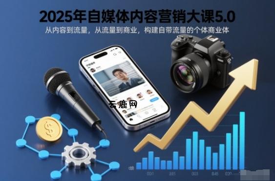 2025年自媒体内容营销大课5.0，从内容到流量，从流量到商业，构建自带流量的个体商业体|云鹿网