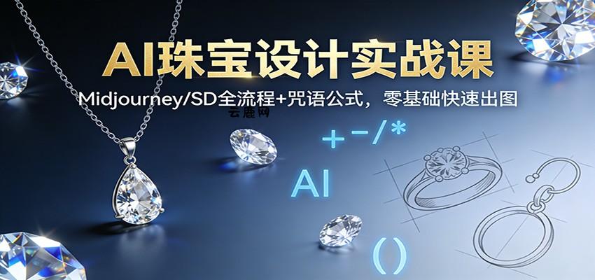 AI珠宝设计实战课：Midjourney/SD全流程+咒语公式，零基础快速出图|云鹿网