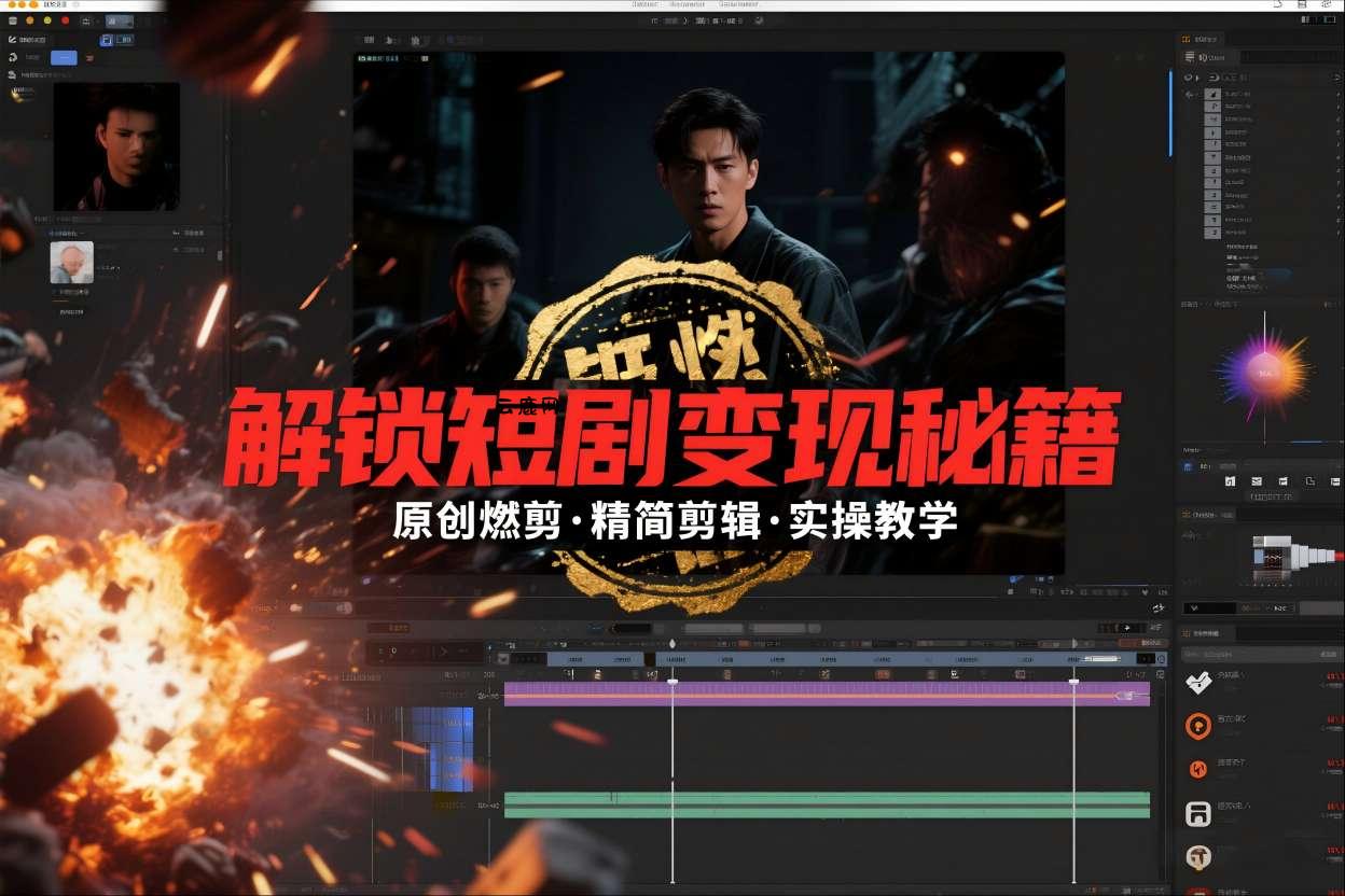 短剧拉新之原创燃剪精简剪辑实操课，解锁短剧变现秘籍|云鹿网