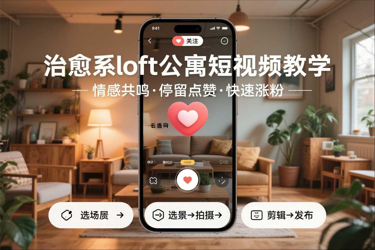 治愈系loft公寓短视频制作教学，情感共鸣引停留点赞关注，快速起号涨粉|云鹿网
